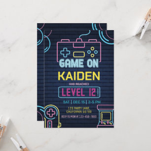 Videospel Verjaardag Uitnodiging Arcade Uitnodigin