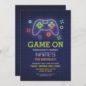 Videospel Verjaardagsfeest Gamer Jongensconsole Ui Kaart (Voorkant / Achterkant)