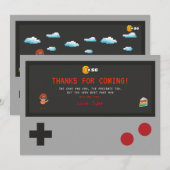 Videospel Verjaardagsfeestje Dank u Bedankkaart (Voorkant / Achterkant)