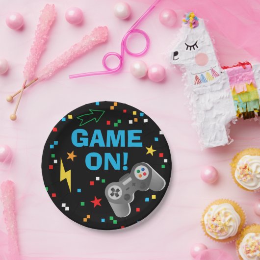 Videospel Verjaardagspapier Borden Papieren Bordje (Feest)