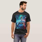 Videospel VS in de ruimte T-shirt (Voorkant volledig)