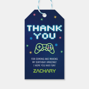 Videospelarcade Partij Dank u voor het Label met c Cadeaulabel