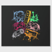 Videospelconsole-controllers 80-90-inch boog herst cadeaupapier (Vlak)