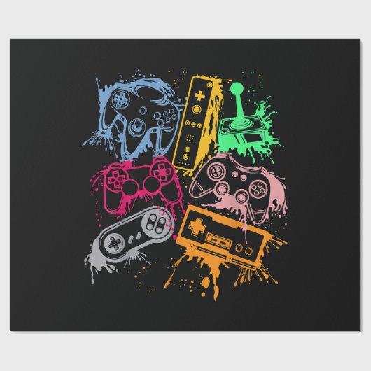 Videospelconsole-controllers 80-90-inch boog herst cadeaupapier (Vlak)