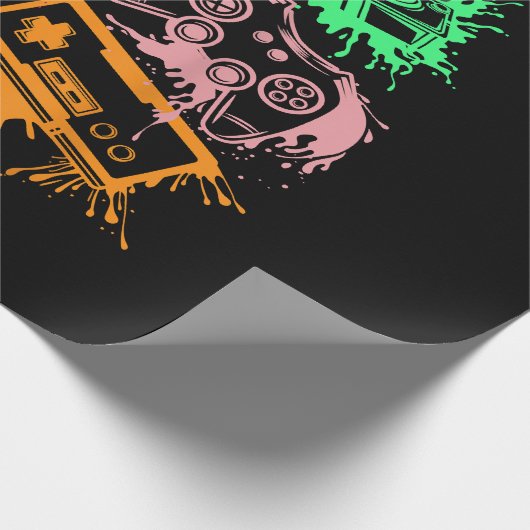 Videospelconsole-controllers 80-90-inch boog herst cadeaupapier (Hoek)