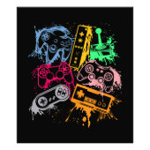 Videospelconsole-controllers 80-90-inch boog herst foto afdruk (Voorkant)