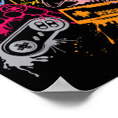 Videospelconsole-controllers 80-90-inch boog herst poster (Hoek)