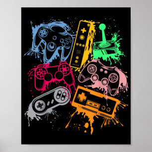 Videospelconsole-controllers 80-90-inch boog herst poster