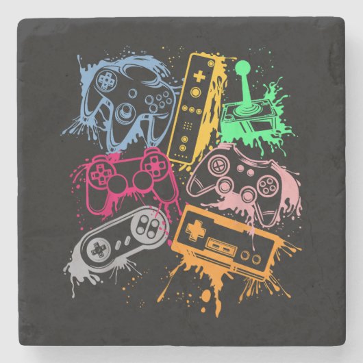 Videospelconsole-controllers 80-90-inch boog herst stenen onderzetter (Voorkant)