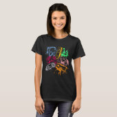Videospelconsole-controllers 80-90-inch boog herst t-shirt (Voorkant volledig)