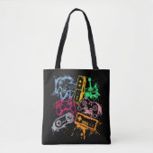 Videospelconsole-controllers 80-90-inch boog herst tote bag (Voorkant)