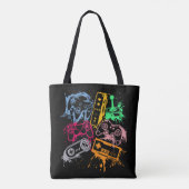 Videospelconsole-controllers 80-90-inch boog herst tote bag (Achterkant)