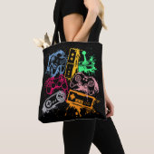 Videospelconsole-controllers 80-90-inch boog herst tote bag (Dichtbij)