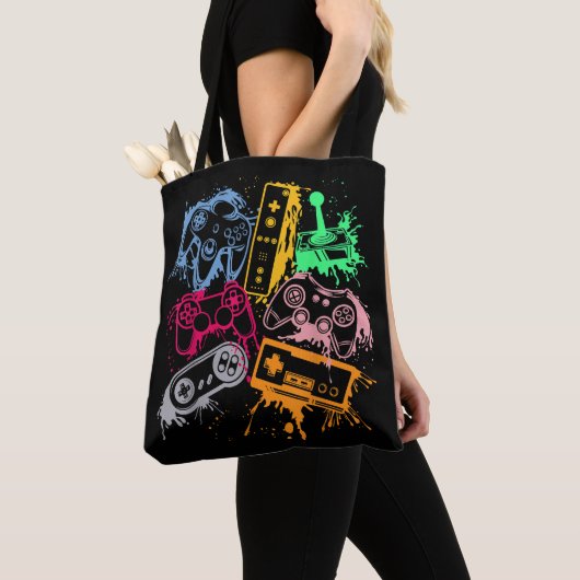 Videospelconsole-controllers 80-90-inch boog herst tote bag (Dichtbij)