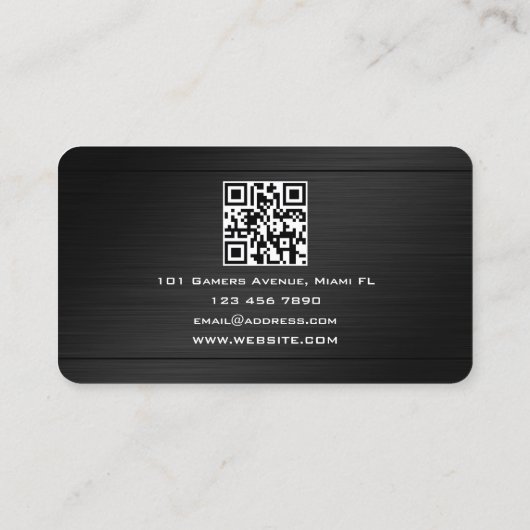 Videospelconsole handheld faux visitekaartje (Achterkant)