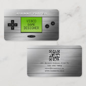 Videospelconsole handheld faux ziet er uit als een visitekaartje (Voorkant / Achterkant)