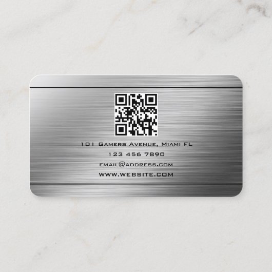 Videospelconsole handheld faux ziet er uit als een visitekaartje (Achterkant)