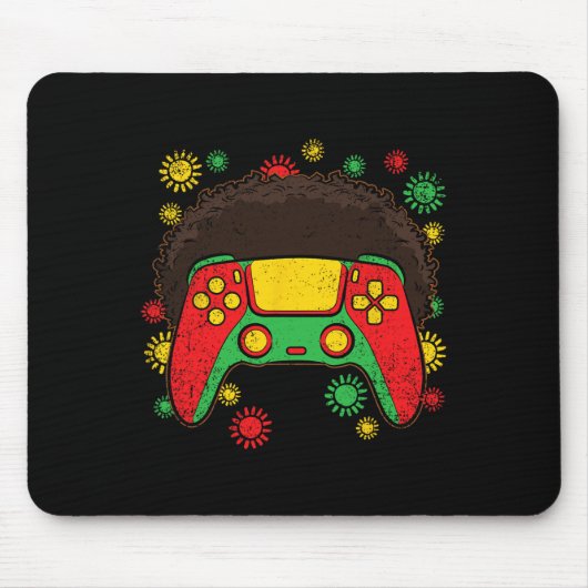Videospelcontroller Afro Black History Month Gam Muismat (Voorkant)