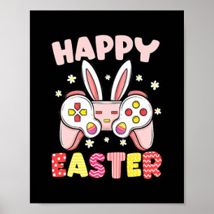 Videospelcontroller bunny Gamer Happy Pasen Poster