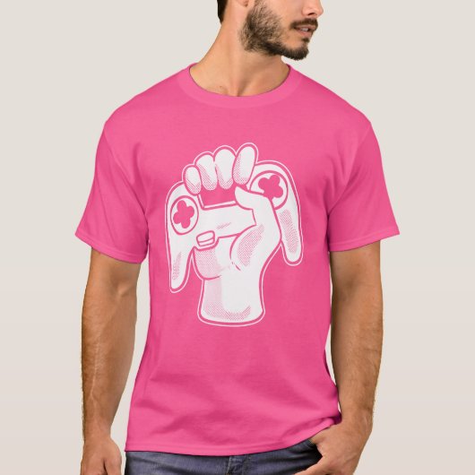 Videospelcontroller Computer Geek jongen retro T-shirt (Voorkant)