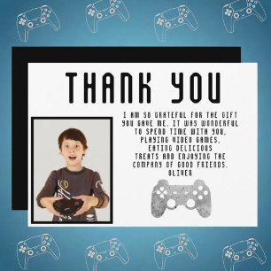 Videospelcontroller Gaming Foto Verjaardag Bedankkaart