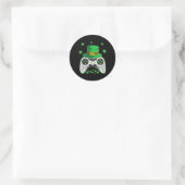 Videospelcontroller Ierse gamerjongens St. Patrick Ronde Sticker (Tas)