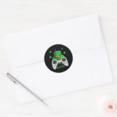Videospelcontroller Ierse gamerjongens St. Patrick Ronde Sticker (Envelop)