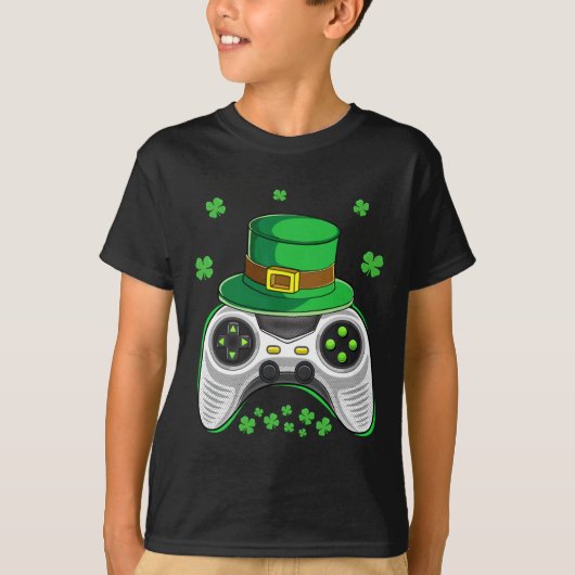 Videospelcontroller Ierse gamerjongens St. Patrick T-shirt (Voorkant)