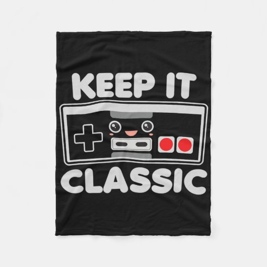 Videospelcontroller Keep It Clic Humor 80s Retro Fleece Deken (Voorkant)
