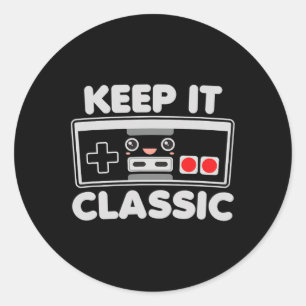 Videospelcontroller Keep It Clic Humor 80s Retro Ronde Sticker