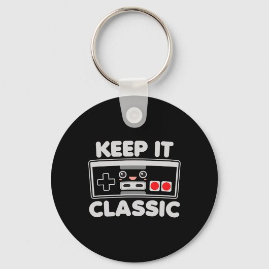 Videospelcontroller Keep It Clic Humor 80s Retro Sleutelhanger (Voorkant)