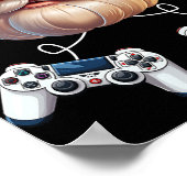Videospelcontroller Kerst Speler Gamen Enthousiast Poster (Hoek)