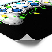 Videospelcontroller Kerstman Hoed Gamer Bo Poster (Hoek)