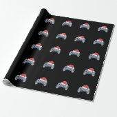 Videospelcontroller Kerstman Hoed Gamer Cadeaupapier (Uitgerold)