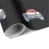 Videospelcontroller Kerstman Hoed Gamer Cadeaupapier (Rol Hoek)