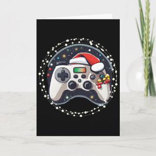 Videospelcontroller Kerstman Hoed Kerst Spellen X Kaart
