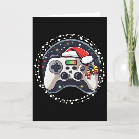 Videospelcontroller Kerstman Hoed Kerst Spellen X Kaart (Voorkant)