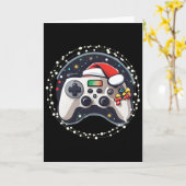 Videospelcontroller Kerstman Hoed Kerst Spellen X Kaart (Gele Bloem)