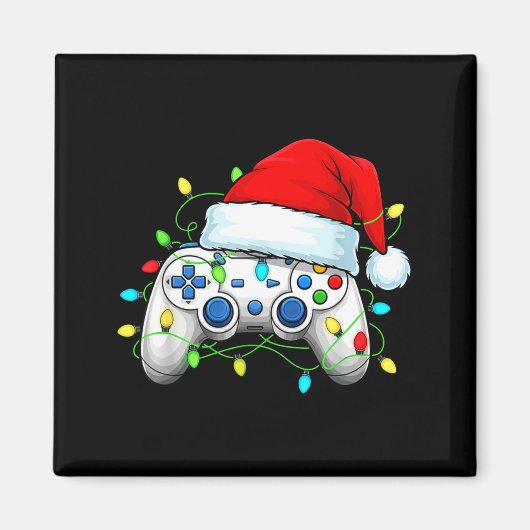 Videospelcontroller Kerstman Santa Hoed Gamer Bo Magneet (Voorkant)