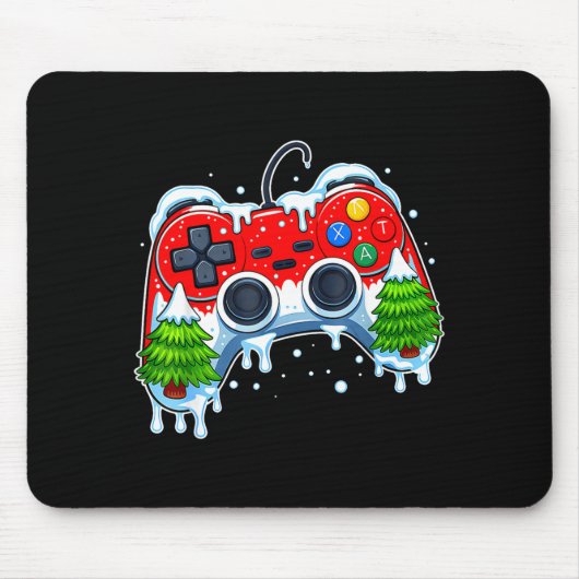 Videospelcontroller Kerstman Santa Hoed Gamer Bo Muismat (Voorkant)