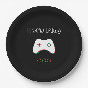 Videospelcontroller, Laten we afspelen, rode en gr Papieren Bordje