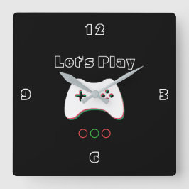 Videospelcontroller, Laten we afspelen, rode en gr Vierkante Klok