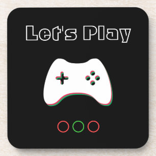 Videospelcontroller, Let's Play, Rood & Groen Kuns Bier Onderzetter