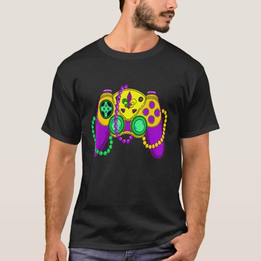 Videospelcontroller Mardi Gras Carnival Masker Fle T-shirt (Voorkant)