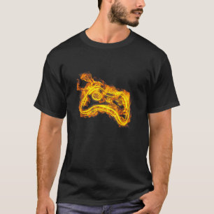 Videospelcontroller op Fire Video Gamer T-shirt