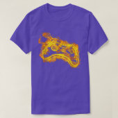 Videospelcontroller op Fire Video Gamer T-shirt (Design voorkant)