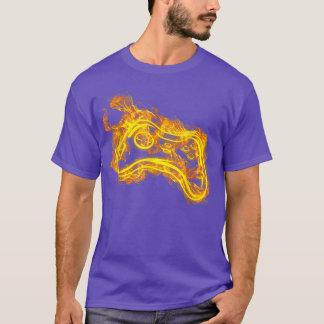 Videospelcontroller op Fire Video Gamer T-shirt