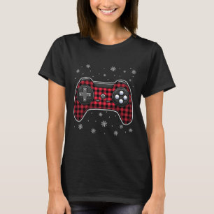 Videospelcontroller Rode Schotse Ruit Gamer Jongen T-shirt