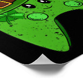 Videospelcontroller Shamrock St Patricks Day Gam Poster (Hoek)