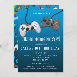 Videospelcontrollers Gamer Birthday Party Kaart